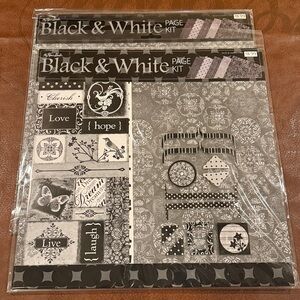 The Paper Studio Black and White Page Kit Set of 2 - 1 NWT and 1 Partially Used